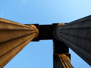 Unfinished Napoleonic War memorial, Calton Hill, Edinburgh, July 2011